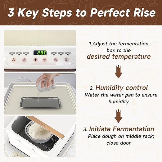 Folding Proofer Bread Proofing Box & Slow Cooker with 0-120℃ Temp Control & 10 H Timer Proofing Box for Sourdough, Bread Baking, Pizza, Yogurt Sourdough Starter Kit for Home Baking Bread Lovers