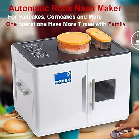 Fully Automatic Roti & Chapati Maker - Electric Tortilla Machine Makes 20 Flatbreads, Naan & Pancakes at Once, Hassle-Free Cooking Device for Perfectly Cooked Bread